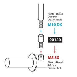 Adattatore Specchi M10 DX M8 SX - LAMPA
