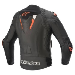 Giacca MISSILE V2 IGNITION LEATHER Nero Rosso Fluo - ALPINESTARS