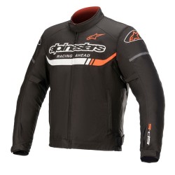 Giacca T-SP S IGNITION WATERPROOF Nero Bianco Rosso Fluo - ALPINESTARS