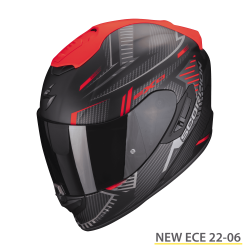 Casco EXO-1400 EVO AIR SHELL Nero Opaco Rosso - SCORPION